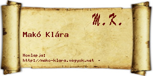 Makó Klára névjegykártya